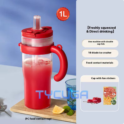 BlendX Titan 18-Blade Juicer Cup – 1000ml Dual-Lid Wireless Ice-Crushing Blender