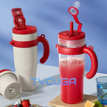 BlendX Titan 18-Blade Juicer Cup – 1000ml Dual-Lid Wireless Ice-Crushing Blender