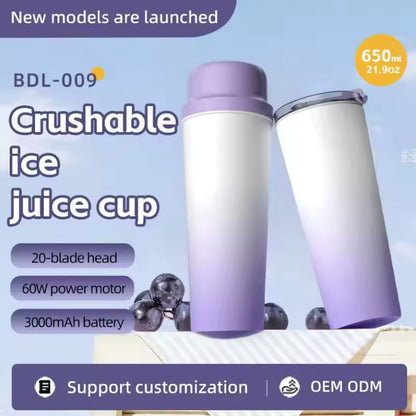 BlendX Pro 304 Stainless Steel Juicer Cup – 20-Blade Wireless Portable Mixer