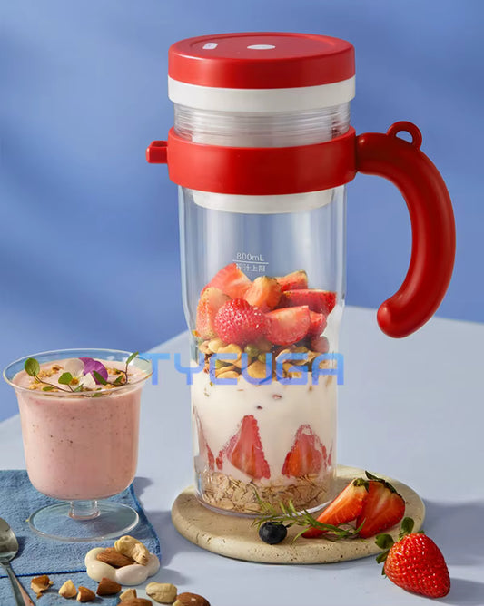 BlendX Titan 18-Blade Juicer Cup – 1000ml Dual-Lid Wireless Ice-Crushing Blender