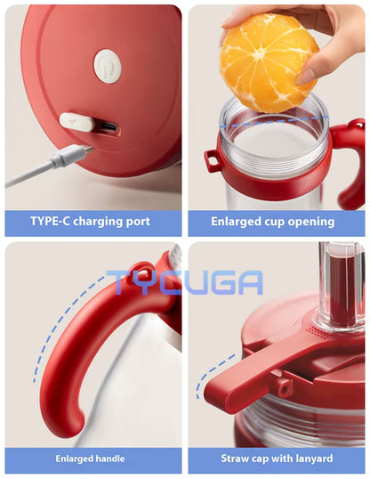 BlendX Titan 18-Blade Juicer Cup – 1000ml Dual-Lid Wireless Ice-Crushing Blender